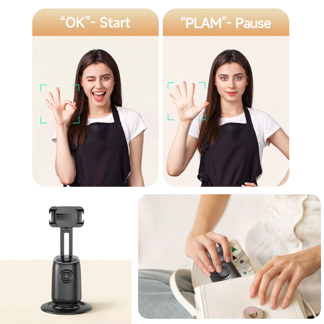 360 Face Tracking Camera Stand